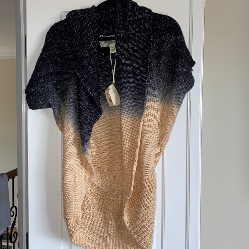 Anthropologie Nick & Mo blue & peach ombré sweater cardigan